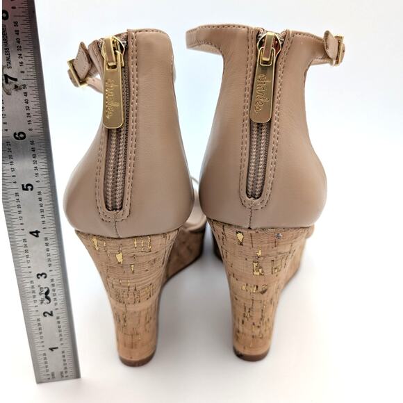 Charles by Charles David Wedge Heel Platform Sandals Beige Women's Size US10M - Picture 5 of 12